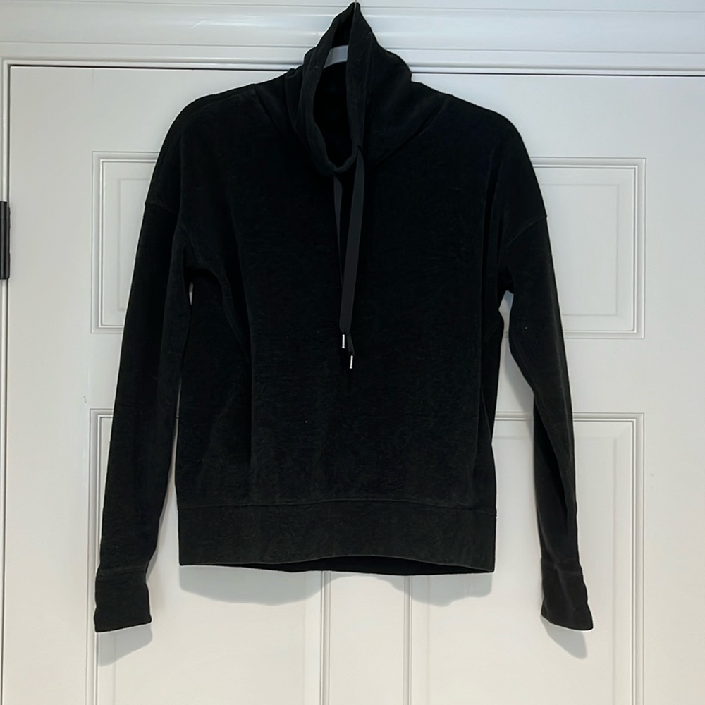 Fleece Turtleneck with Drawstrings and Pocket
